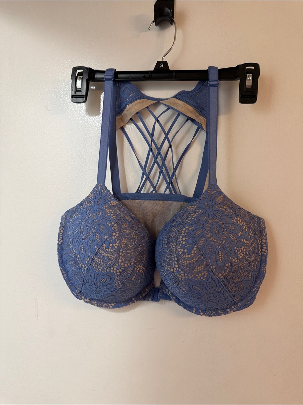 Victoria's Secret Lace Strappy Back Push-Up Bra - Dusty Blue